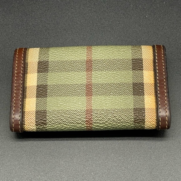 Rare Burberry Vintage Green Novacheck with Horse Pattern Key Holder - Picture 7 of 13